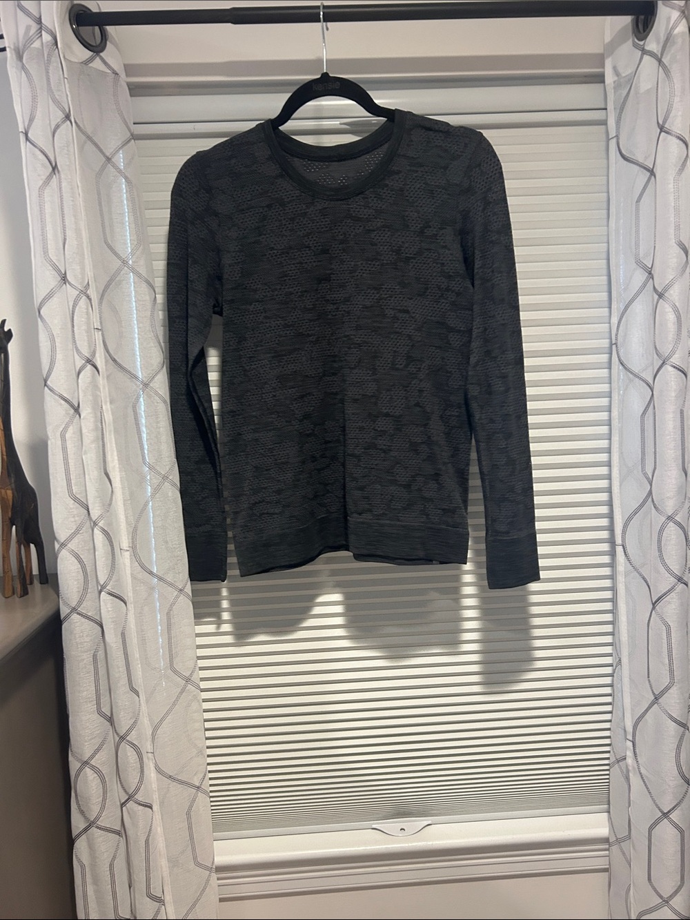 Lululemon Charcoal Textured Long Sleeve Top